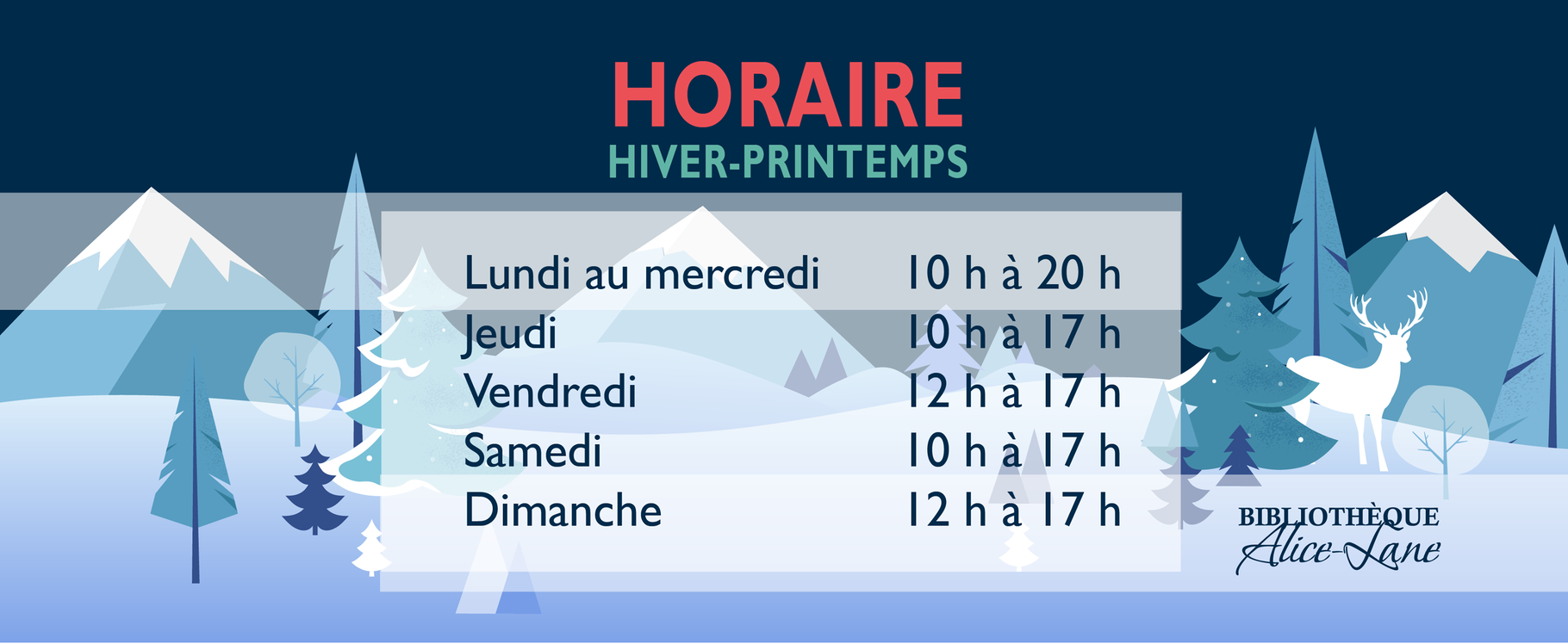 Horaire hiver-printemps